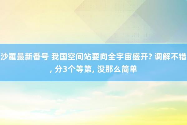 沙羅最新番号 我国空间站要向全宇宙盛开? 调解不错, 分3个等第, 没那么简单