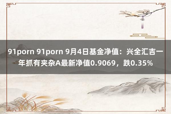 91porn 91porn 9月4日基金净值：兴全汇吉一年抓有夹杂A最新净值0.9069，跌0.35%