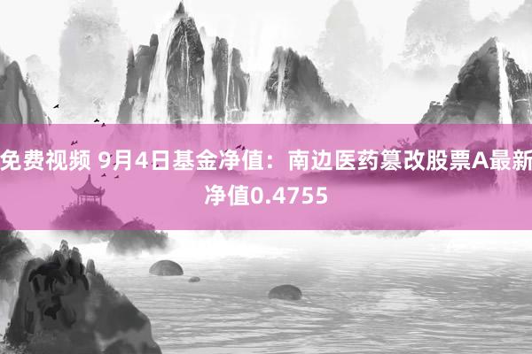 免费视频 9月4日基金净值：南边医药篡改股票A最新净值0.4755