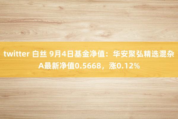 twitter 白丝 9月4日基金净值：华安聚弘精选混杂A最新净值0.5668，涨0.12%