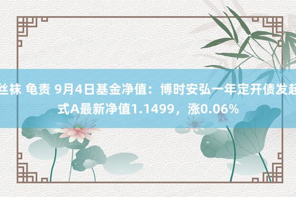 丝袜 龟责 9月4日基金净值：博时安弘一年定开债发起式A最新净值1.1499，涨0.06%