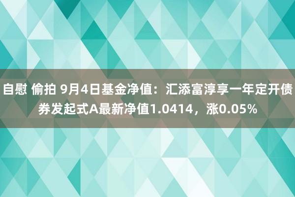 自慰 偷拍 9月4日基金净值：汇添富淳享一年定开债券发起式A最新净值1.0414，涨0.05%