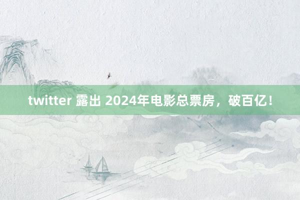 twitter 露出 2024年电影总票房，破百亿！