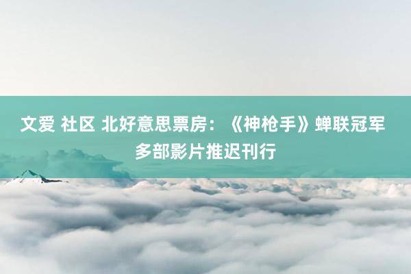 文爱 社区 北好意思票房：《神枪手》蝉联冠军 多部影片推迟刊行