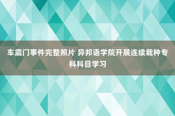 车震门事件完整照片 异邦语学院开展连续栽种专科科目学习